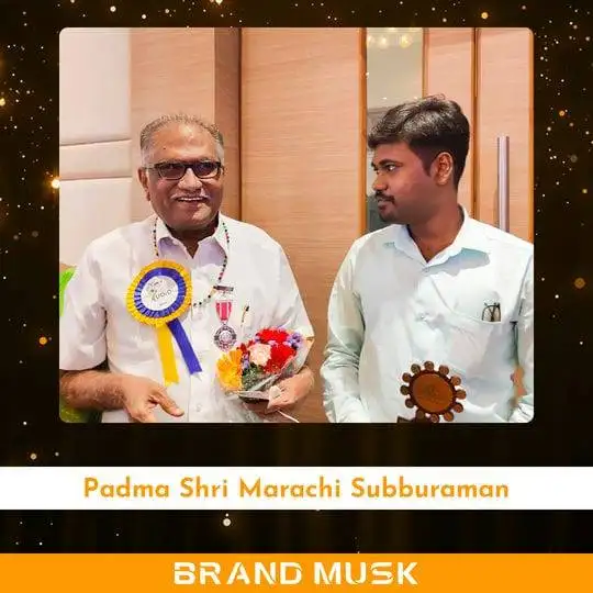 Mr Divakar, Founder of Brand Musk with Padma Shri Marachi Subburaman